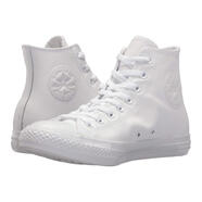 匡威（Converse）運動(dòng)鞋休閑鞋男女同款小白鞋板鞋All Star高幫皮質(zhì)一腳蹬秋冬新款 White Monochrome 純白色 42.5