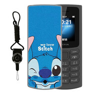 貝倫斯 諾基亞105手機殼卡通2023版4g/2g學(xué)生老人機時(shí)尚簡(jiǎn)約創(chuàng  )意個(gè)性定制保護套 藍色史迪仔+掛繩 諾基亞105【2023版4g】