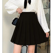 圣羅地奧百折裙半身裙氣質(zhì)款2025年秋冬新款百褶裙高腰顯瘦高個(gè)子 黑色_無(wú)松緊帶_無(wú)松緊帶長(cháng)50 M_27（93-108斤）