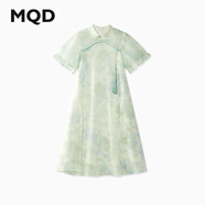 馬騎頓（MQD）【漢服裙】MQD童裝女大童國風(fēng)蓬蓬裙表演網(wǎng)紗裙 淺綠 130 cm