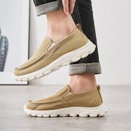 回力 Warrior 休閑鞋男一腳蹬帆布鞋子男時(shí)尚百搭織物男鞋懶人鞋 WXY-B011Z 卡其色 41