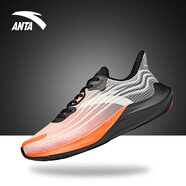 安踏男鞋毒刺跑步鞋秋冬季新款輕便減震休閑運動(dòng)鞋子男士網(wǎng)布透氣跑鞋 黑/巖漿橙-5 40