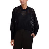 BCBGMAXAZRIA 女式套頭圓領(lǐng)蝙蝠袖毛衣 Black X-Small