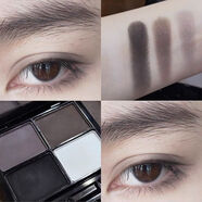 韓嬋眼影男生初學(xué)者男士眼影四色黑色系眼影純啞光