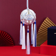 藤纏樹(shù)廣西壯錦繡球壯族靖西舊州特產(chǎn)純手工民族工藝刺繡婚慶送禮吉祥物 錦繡藍(lán)白10cm（不含錦盒）