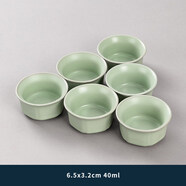 創(chuàng)意陶瓷功夫茶具品茗杯個(gè)人杯青瓷紫砂冰裂釉紋六色6個(gè)茶杯杯子E 天青汝窯-古典杯6個(gè)