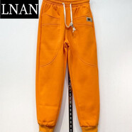 LNAN女裝歐貨2025秋冬季加絨加厚休閑衛褲女哈倫褲寬松百搭束腳運動(dòng)褲 桔色 秋款 M 85-100斤