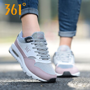 361°女鞋運動(dòng)鞋秋冬季新款學(xué)生初中網(wǎng)皮面防水氣墊跑步鞋輕便休閑鞋子 太空灰/玫瑰臟粉/網(wǎng)面 38
