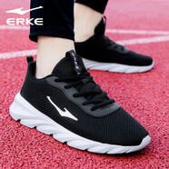 鴻星爾克男鞋運動(dòng)鞋2025秋季新款男士跑步鞋紅星輕便減震網(wǎng)面黑色休閑鞋子 正黑/正白4152 39 【官方正品/現貨速發(fā)】