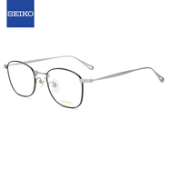 精工（SEIKO）眼鏡框男女款全框鈦材休閑潮流眼鏡架H03097 173 49mm灰色/啞黑色