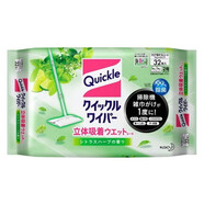 花王（KAO）除塵紙拖把拖布替換濕紙巾清潔巾防靜電地板用清理毛發(fā)立體吸附巾 柑橘香 32枚