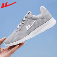 回力男鞋夏季透氣輕便休閑鞋子男士增高緩震軟底網(wǎng)面跑步運動(dòng)鞋男款 6122 灰色 41