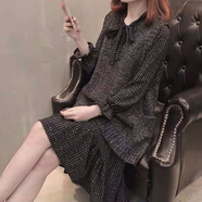 月袖A字版寬松毛衣女馬甲女套頭大版春秋季韓版V領(lǐng)背心無(wú)袖針織衫外套 黑色 -馬甲 S 90-105斤