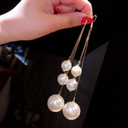 925銀針歐美夸張方形耳環(huán)女韓國長(cháng)款氣質(zhì)個(gè)性耳釘88 珍珠耳鉤A0920