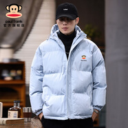 大嘴猴（paul frank）三防休閑棉服男秋冬季新款寬松保暖潮牌外套百搭加厚絨重磅上衣服 淺藍色1227【官方正品】 4XL 【建議200-220斤】