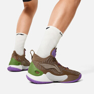 李寧（LI-NING）李寧2024秋冬新品馭帥18男子舒適籃球鞋輕量高回彈籃球專(zhuān)業(yè)比賽鞋 布朗棕087-1 42