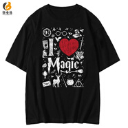 洛必達 哈利波特T恤潮流格蘭芬多斯萊特林周邊男女短袖情侶 款式2 XL