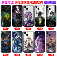 WENYAFF適用蘋(píng)果iPhone17/16/15ProMax手機殼14/13磨砂12mini全包11pro硅膠XsMax防摔XR保護套蘋(píng)果6S/7/8P 英雄聯(lián)盟LOL-卡莎-亞索-劍姬-盲僧 玻璃殼(高清彩繪)-下單留言機型+圖片編號