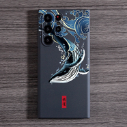 凡淘國潮鳳凰適用三星GalaxyS24Ultra手機殼s22+硅膠23FE軟S25情侶男女note10可愛(ài)A53創(chuàng  )意磨砂5G圓透 FC23國潮鯨魚(yú)-黑色軟殼 三星Galaxy S23 Ultra