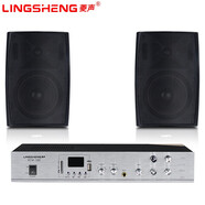 菱聲（LINGSHENG） 壁掛音箱會議音響組合套裝會議室音響培訓(xùn)室教室音響背景音樂系統(tǒng)店鋪商場喇叭 150平背景音樂套裝