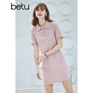 betu百圖女裝法式polo減齡短袖連衣裙女JD2103T73 粉色 L