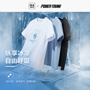 HLA海瀾之家短袖T恤男23新POWER YOUNG科幻線條涼感短袖男夏 藍灰花紋CX 175/92A/L