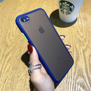 佩諾iPhone8/7手機(jī)殼蘋果6s plus保護(hù)套se2液態(tài)鏡頭全包防摔男女款磨砂半透明硅膠外殼 蘋果6plus/6splus【膚感】深藍(lán)