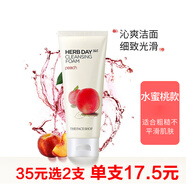 菲詩小鋪（The Face Shop）草本洗面奶補(bǔ)水保濕清潔泡沫潔面膏 水蜜桃170ml