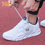 361°男鞋夏季軟底運(yùn)動(dòng)鞋2025新款透氣網(wǎng)面休閑鞋輕便旅游跑步鞋子男士 361度白/翟石黑 40