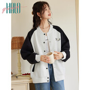 Halo Queen衛衣外套女春秋撞色短外套時(shí)尚寬松休閑休閑外套新品H143U2002
