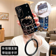 卓昇 OPPO reno10手機殼KT補妝鏡支架RENO9pro保護套全包防摔硅膠por女款高檔小眾