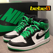 耐克（NIKE）【嚴選好物】bebe8 AJ1男女 Air Jordan 1 OG喬1高幫運動休閑鞋 黑綠腳趾男DZ5485-031 41