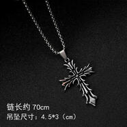 玫瑰十字架項鏈美式復古帥氣十字項鏈哥特項鏈ins辣妹小眾同款 3號復古十字架[龍骨鏈]1條 單條項鏈