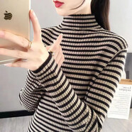 純子兮品 半高領(lǐng)打底衫女春秋保暖2025新款修身針織上衣洋氣拼色毛衣潮 A43打底衫款式顏色隨機(jī)發(fā) L建議105-115斤