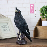 仿真動(dòng)物標本黃鸝鳥(niǎo)伯勞小鳥(niǎo)擺件喜鵲杜鵑真羽毛鳥(niǎo)類(lèi)裝飾工藝品 八哥(22*11.5cm)