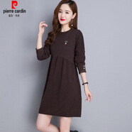 皮爾卡丹（pierre cardin）小個(gè)子打底秋天的連衣裙新款女春秋冬2025洋氣配外套內(nèi)搭毛衣裙顯 咖色 2XL