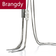Brangdy 時尚OL毛衣鏈鑲鉆流蘇長款項鏈女裝百搭配飾掛件飾品 槍黑色