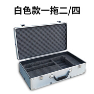 JEQLO一拖二一拖四通用舞臺便攜式無(wú)線(xiàn)話(huà)筒加固可放主機鋁箱麥克風(fēng)收納盒 白色手持款（可放主機） 官方標配