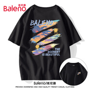 班尼路（Baleno）短袖男夏季美式潮牌學(xué)生休閑百搭純棉t恤男重磅寬松情侶半袖上衣