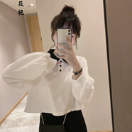 洋氣款減齡春秋季套裝女款小個子氣質(zhì)搭配含棉春秋季套裝女學(xué)生韓版polo衛(wèi)衣外套女闊腿褲時(shí)尚套裝潮 上衣單件 M 建議95-110斤