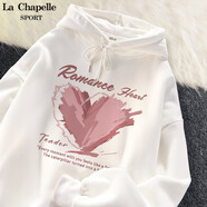 La Chapelle Sport拉夏貝爾衛(wèi)衣女連帽卡通印花上衣服寬松休閑帽衫外套春秋款女 白色(放肆蝶舞) M /160(推薦100-115斤)