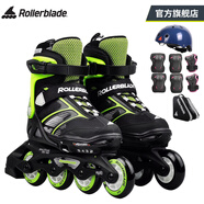 Rollerblade輪滑鞋兒童溜冰鞋男女初學(xué)全套裝進(jìn)階可調透氣輕便旱冰SPITFIRE 黑綠鞋+JR套裝 L （36.5-40）