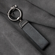 美造頭層牛皮汽車(chē)鑰匙扣真皮掛件高檔鑰匙鏈圈環(huán)創(chuàng  )意個(gè)性男女士皮掛繩 深灰【頭層牛皮鑰匙扣】