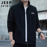 JEEP SPIRIT吉普外套男開(kāi)衫衛衣男裝春秋季男士休閑寬松潮流搖粒絨上衣服