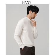 漢尼（HANY）【可機洗半高領(lǐng)】羊絨棉針織衫男打底衫毛衣長(cháng)袖男士白色保暖秋季 法爾松白色【半高領(lǐng) 合身版】 L 【建議130-150斤】