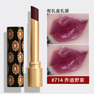 古馳（GUCCI）傾色琉光唇膏25細管口紅送女朋友老婆女友閨蜜節日生日禮物女禮盒 714 喬迪野紫【配禮盒禮袋】