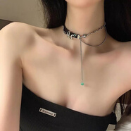 裴南葦黑色皮繩choker項(xiàng)圈女小眾頸帶高級(jí)感氣質(zhì)頸鏈脖子配飾項(xiàng)鏈鎖骨鏈 蛇形鎖骨鏈(1條)
