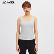 阿瑪施（AMASS）女裝新款簡約百搭打底衫背心女5300725 灰銀 S (2碼)