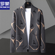 羅蒙（ROMON）針織開(kāi)衫外套男士秋冬季2025新款外穿毛衣潮流休閑帥氣春裝上衣服 WE9927深灰色 M 165