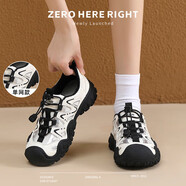 ZHR登山鞋女戶(hù)外徒步運動(dòng)鞋子女輕便厚底透氣女鞋 G683 米黑 37